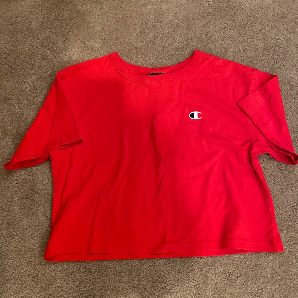 Cropped Champion Script Tshirt